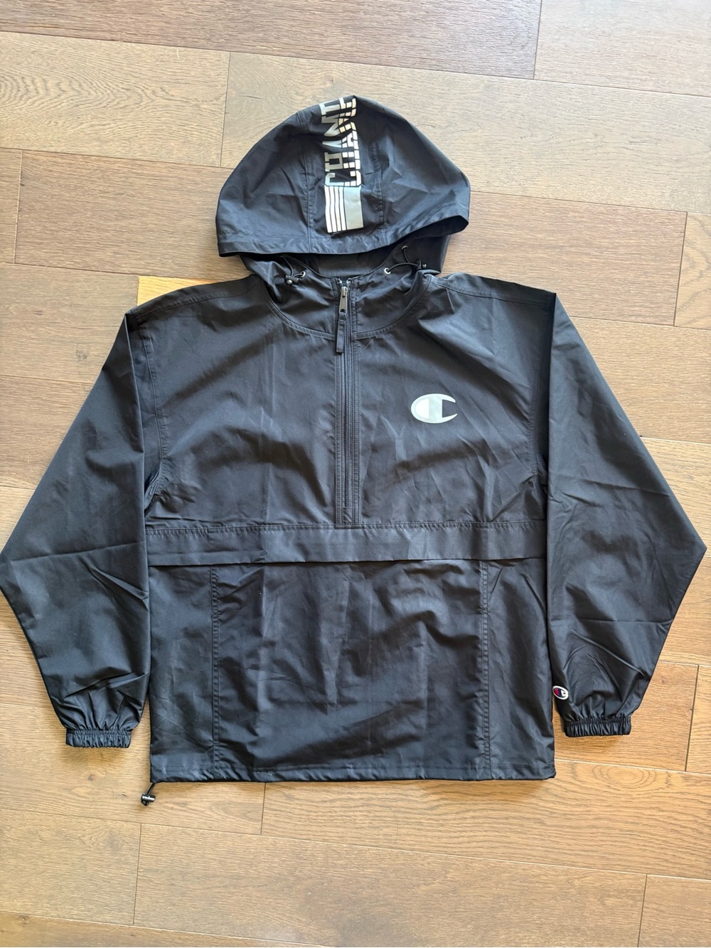 Champion Men's Stadium Packable Windbreaker Jacket - Black - Size Medium (NWOT)